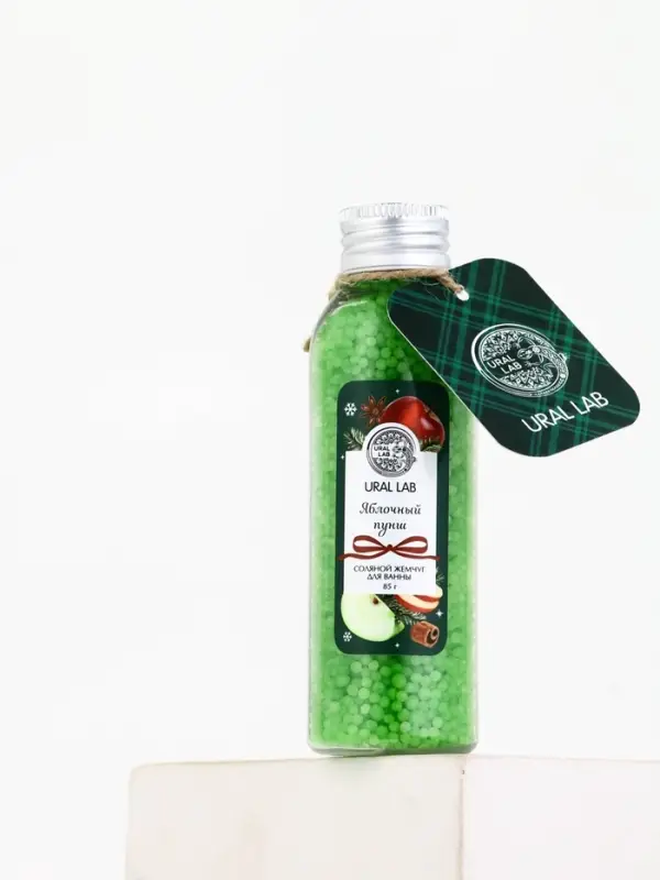 URAL LAB Жемчуг для ванны во флаконе, 85 г, аромат яблочный пунш, URAL LAB URAL LAB Жемчуг для ванны во флаконе, 85 г, аромат яблочный пунш, URAL LAB