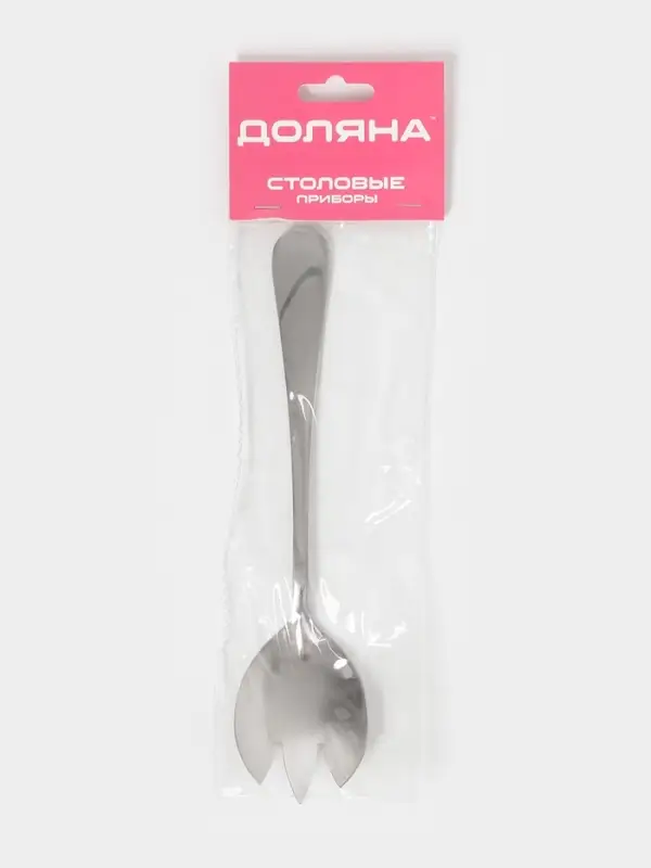 Вилка салатная Доляна, h=19.8 см, толщина 2.2 мм, 410 нержавеющая сталь, серебристая