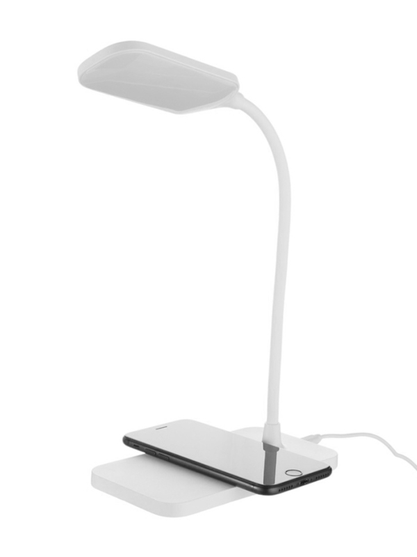Настольная лампа с беспроводной зарядкой, GMV-0265, 15 Вт, белая