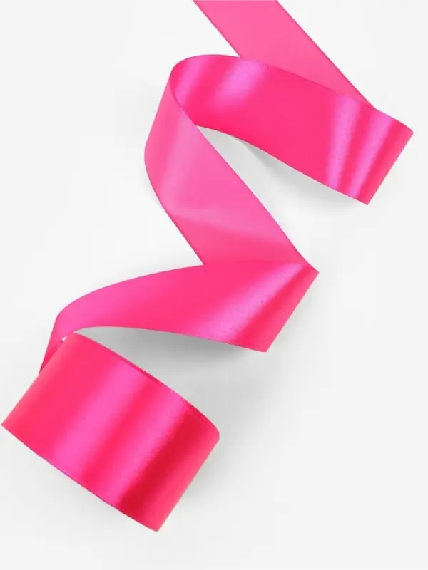 Лента атласная, 50 мм, 23&plusmn;1 м, ярко-розовая №190