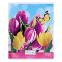 Тетрадь 48 листов в клетку, Calligrata &laquo;Яркие цветы&raquo;, МИКС