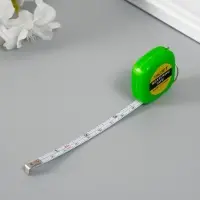 Рулетка-брелок для ключей на кольце «Эксперт», 1 метр, 3.5×3.5 см, МИКС