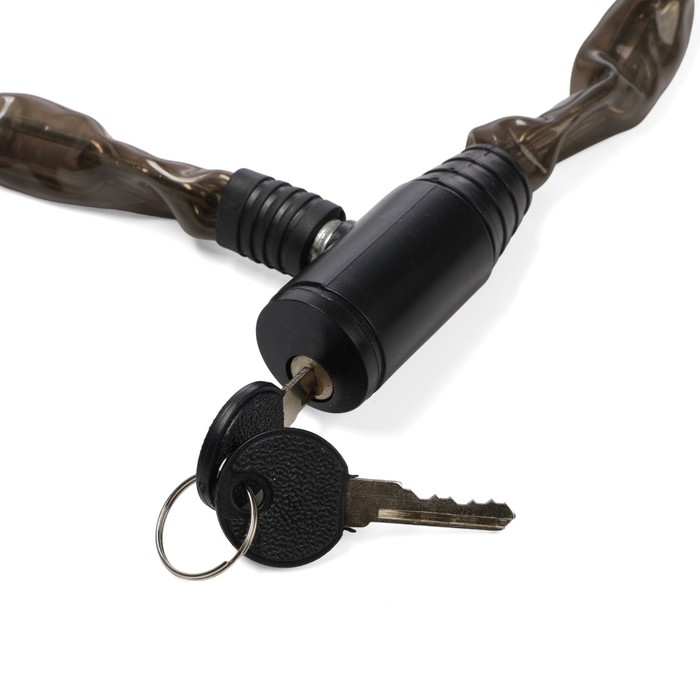 Замок навесной велосипедный ТУНДРА, цепь 3.5x650 мм., английский ключ 2 шт., цвет черный 990398 Замок навесной велосипедный ТУНДРА, цепь 3.5x650 мм., английский ключ 2 шт., цвет черный 990398