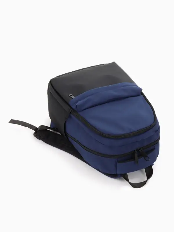 Рюкзак городской, 2 отделения, 3 кармана, водонепроницаемое дно, 27&times;14&times;39 см, синий