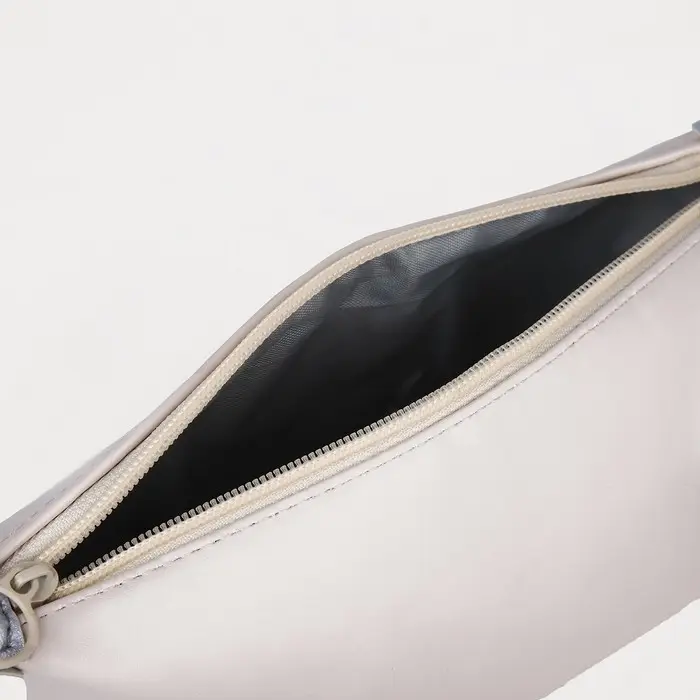 Косметичка на молнии, с подкладом, цвет бежевый