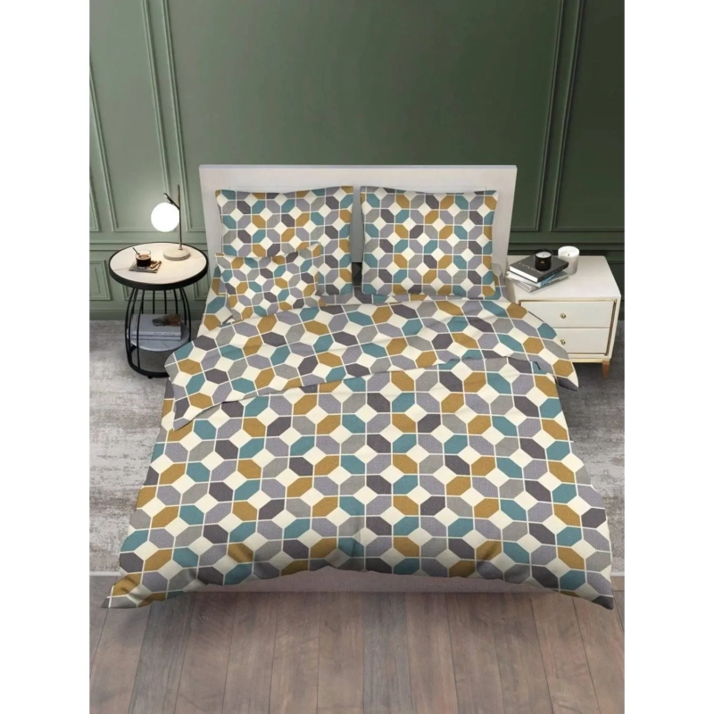 Постельное белье 1,5сп бязь 145гр/м2 цветная&nbsp;(нав.50х70-1шт) микс