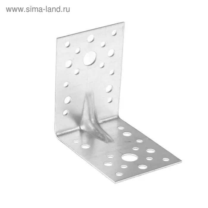 Уголок крепежный усиленный ТУНДРА krep, 90×90×65×2 мм (упак 25 шт.)