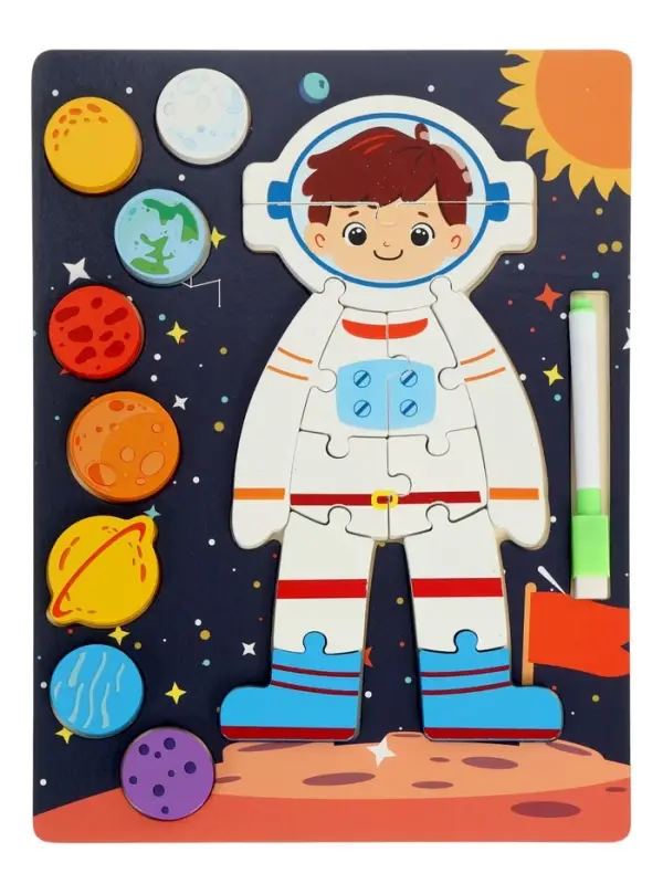 Деревянный Пазл-вкладыш  космос