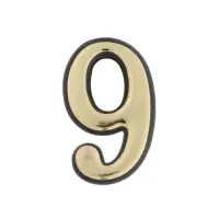 Цифра дверная 9 ТУНДРА, пластиковая, цвет золото, 1 шт.