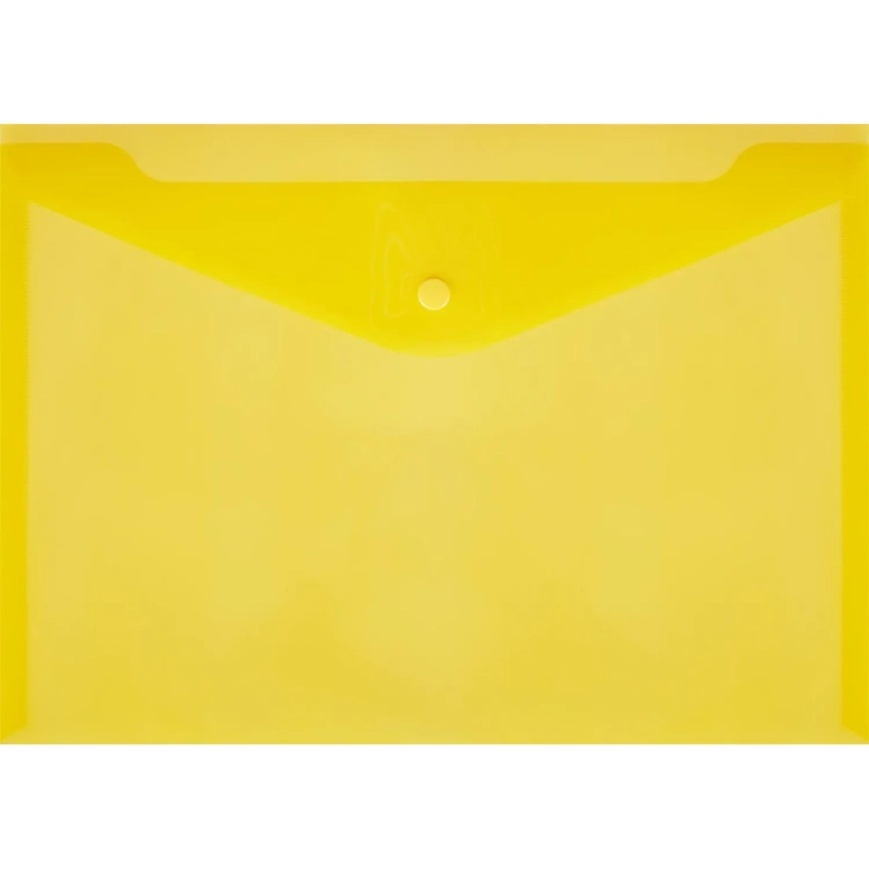 Папка-конверт на кнопке А4 КНК 180 желтый прз. 10шт/уп