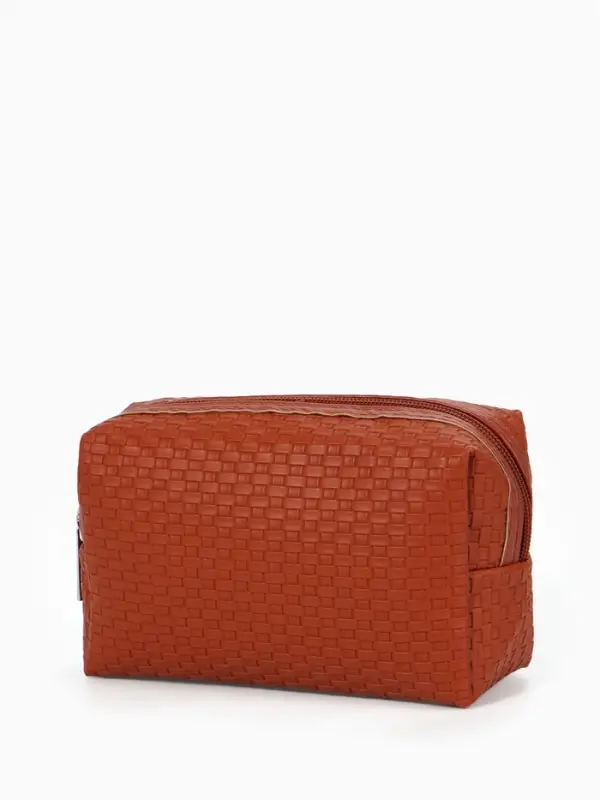 Косметичка дор Плетенка, 16*5*10, отдел на молнии, коричневый