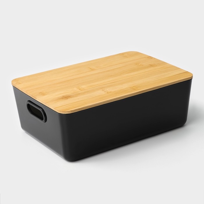 Контейнер для хранения с крышкой LaDо́m «Лаконичность», 29,5×20,3×10,5 см, цвет тёмно - серый Контейнер для хранения с крышкой LaDо́m «Лаконичность», 29,5×20,3×10,5 см, цвет тёмно - серый