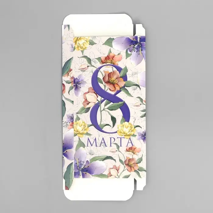 Коробка для шоколада, кондитерская упаковка «С 8 Марта», с окном, 17.3 х 8.8 х 1.5 см Коробка для шоколада, кондитерская упаковка «С 8 Марта», с окном, 17.3 х 8.8 х 1.5 см