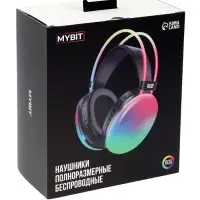 Наушники беспроводные, полноразмерные, Mybit W-33, RGB подсветка, Bluetooth 5.3, 800 мАч, Type-C, RGB подсветка, розовые