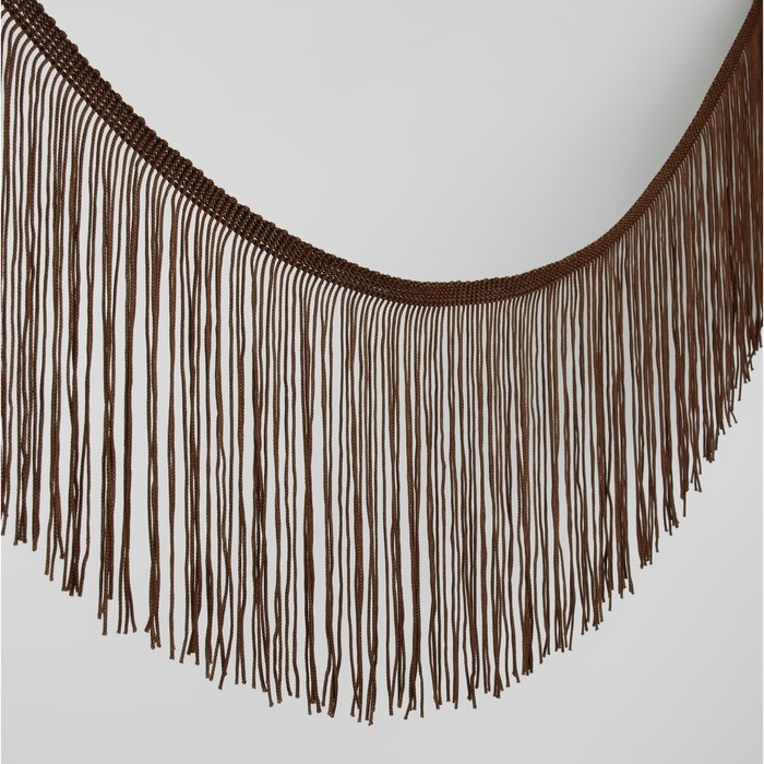 Тесьма декоративная «Бахрома», 15 см, 5 ± 0,5 м, цвет кофейный Тесьма декоративная «Бахрома», 15 см, 5 ± 0,5 м, цвет кофейный