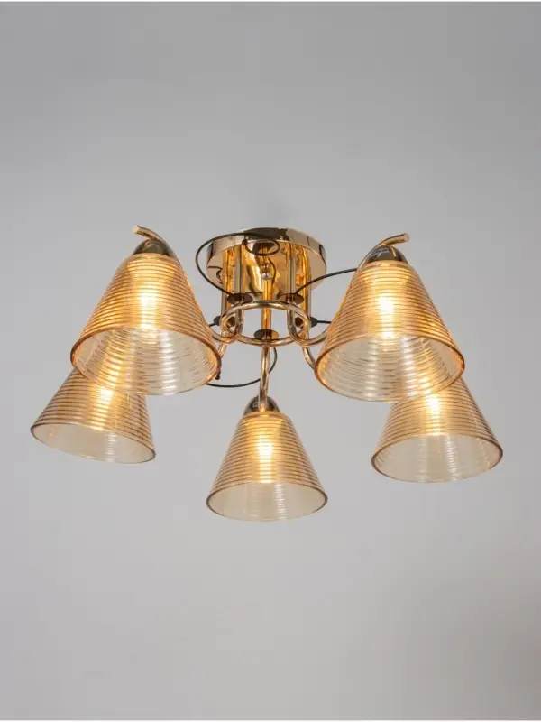 Люстра &laquo;Кольцо&raquo; 5&times;40 Вт Е27 золото 58&times;58&times;24 см