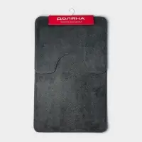 Коврики для ванной и туалета Доляна «Софт», 2 шт: 40×50 см, 50×80 см, цвет серый Коврики для ванной и туалета Доляна «Софт», 2 шт: 40×50 см, 50×80 см, цвет серый