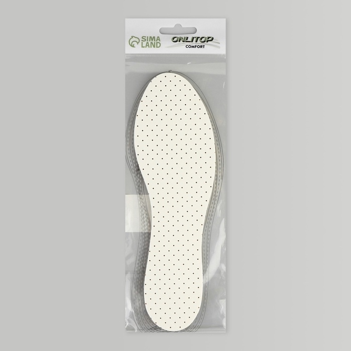 Стельки для обуви, универсальные, дышащие, р-р RU до 42 (р-р Пр-ля до 44), 27 см, пара, цвет белый Стельки для обуви, универсальные, дышащие, р-р RU до 42 (р-р Пр-ля до 44), 27 см, пара, цвет белый