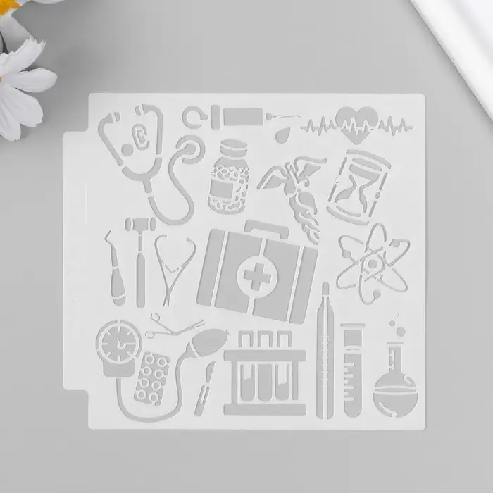 Трафарет пластик "Медицина" 13х13 см