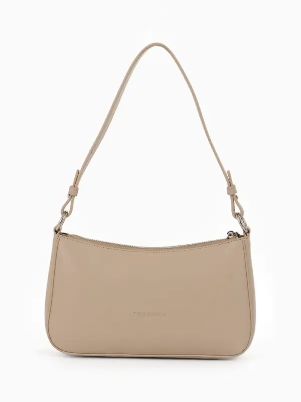 Сумка женская багет TEXTURA на молнии, 21&times;6&times;13 см, бежевая