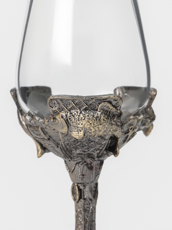 Рюмки для водки Рюмки для водки "Рыбалка", подарочный набор на 3 персоны, рюмка 50 мл, бронза