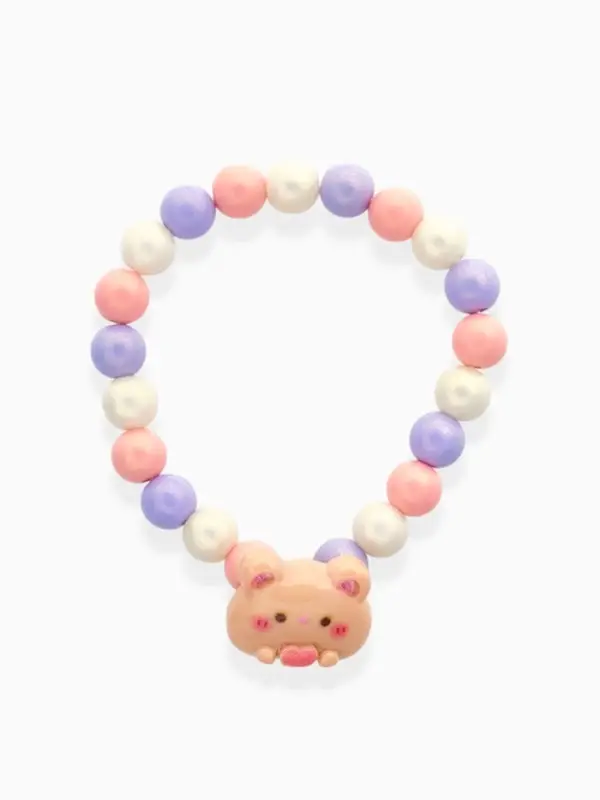 Браслет детский &laquo;Выбражулька. Медведь и жемчуг&raquo;, d=6 см, разноцветный