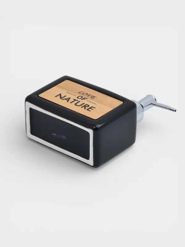 Дозатор для моющего средства SAVANNA &laquo;Природа&raquo;, 450 мл, с подставкой для губки, чёрный