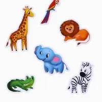 Игрушки - стикеры для купания в ванне &laquo;Зоопарк&raquo;, EVA, набор 12 шт.