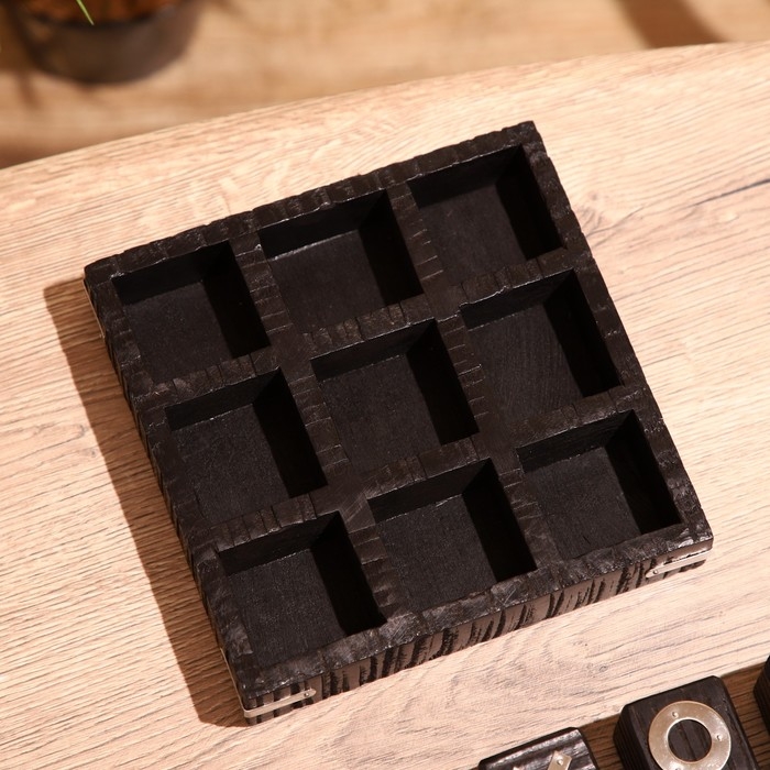 Игра настольная  Игра настольная "Крестики-нолики" 17х17 см, манговое дерево, сталь