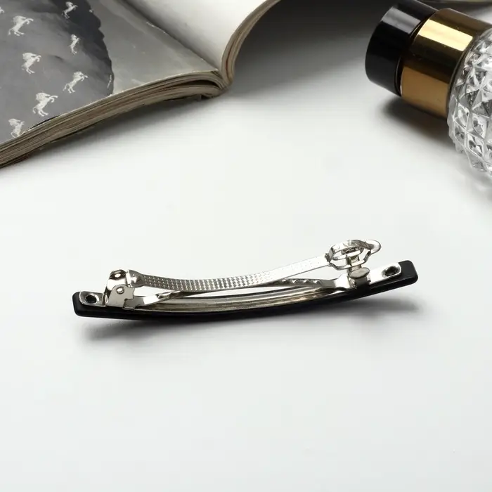 Заколка - автомат для волос &laquo;Классика&raquo;, тонкий, 8 см, чёрная