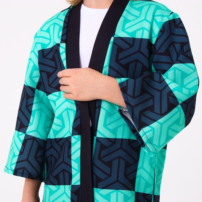 Карнавальное хаори «Демонический клинок», рост 98-152 см, цвет зелёный