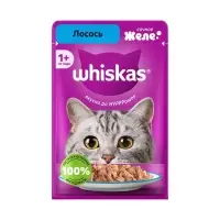 Влажный корм Whiskas для кошек, с лососем, желе 75 г