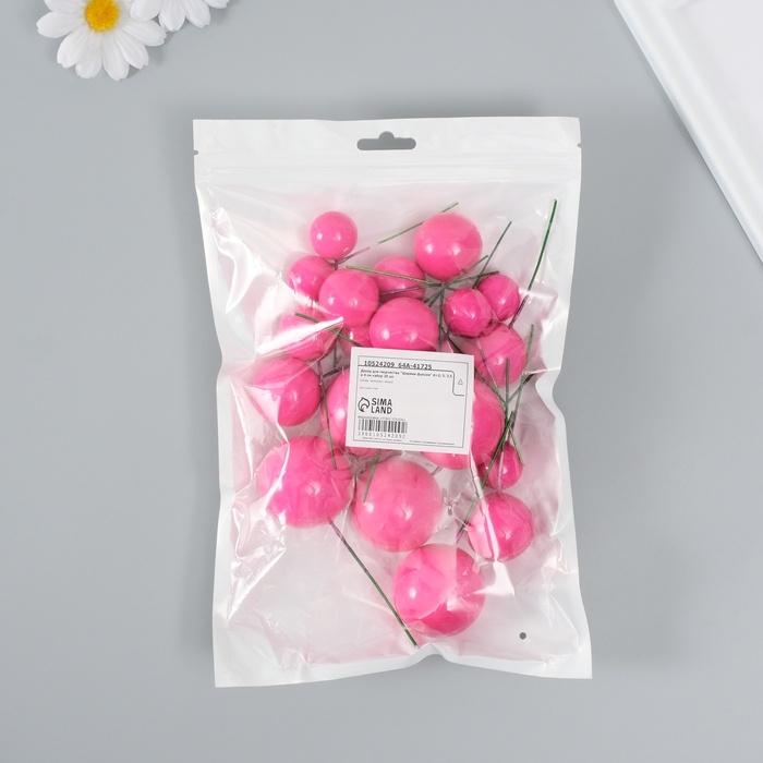 Декор для творчества Декор для творчества "Шарики фуксия" d=2; 3; 3,5 и 4 см набор 20 шт