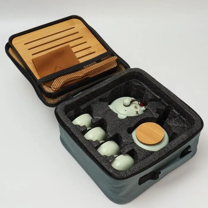 Набор для чайной церемонии ДЖЕКИЧАЙ &laquo;Ибинь&raquo;, 10 предметов, 4 персоны, пиалы 45 мл, чайник 180 мл, керамика, белый