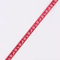 Лента атласная &laquo;Олени&raquo;, 1.5 см &times; 23&plusmn;1 м, красная
