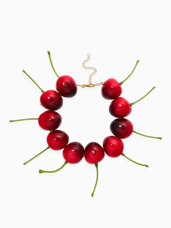 Браслет "Вишня СИЛИ", цвет красный в золоте