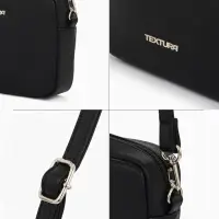 Сумка женская кросс-боди TEXTURA на молнии, 20&times;7&times;15 см, чёрная