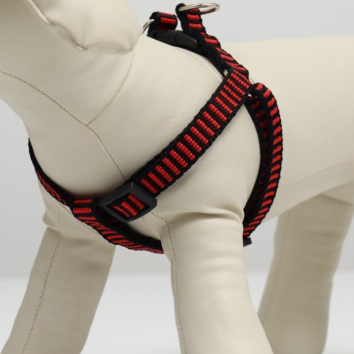 Шлейка рельефная 36-49 х 1,5 см, красно-чёрная Шлейка рельефная 36-49 х 1,5 см, красно-чёрная