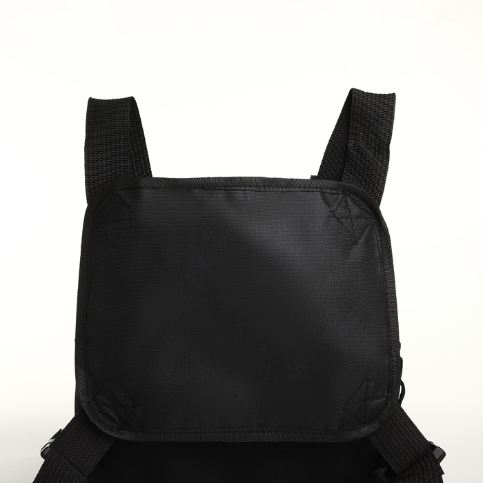 Сумка нагрудная на молнии, 2 наружных кармана, цвет чёрный Сумка нагрудная на молнии, 2 наружных кармана, цвет чёрный