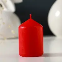 Свеча-цилиндр 4х6 см, 70 гр (набор 4 шт) красный Свеча-цилиндр 4х6 см, 70 гр (набор 4 шт) красный