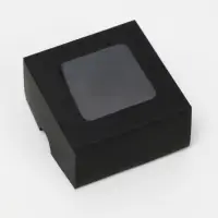 Коробка складная, крышка-дно, с окном, черная, 8&times;8&times;4 см