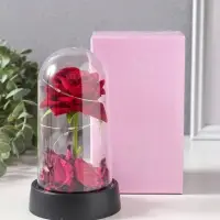 Фигурка световая колба RISALUX &laquo;Красная роза&raquo;, LED-ночник, 3&times;AG10, 8.5&times;8.5&times;15.5 см