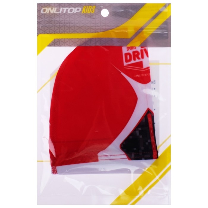 Шапочка для плавания детская ONLYTOP DRIVE, тканевая, обхват 46-52 см