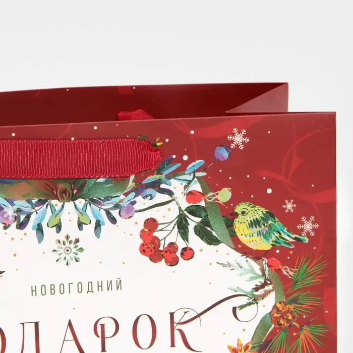 Пакет подарочный новогодний ламинированный «С морозным настроением», MS 18 х 23 х 10 см