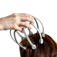 Массажер для головы LEM-32, электрический, мурашка, вибрационный, АКБ, белый