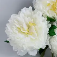 Цветы искусственные &laquo;Пион кустовой&raquo;, 5 бутонов, 15&times;110 см, белые