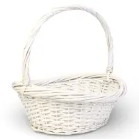 Корзина плетёная для хранения Folia, с ручкой, белая, набор 3 шт.