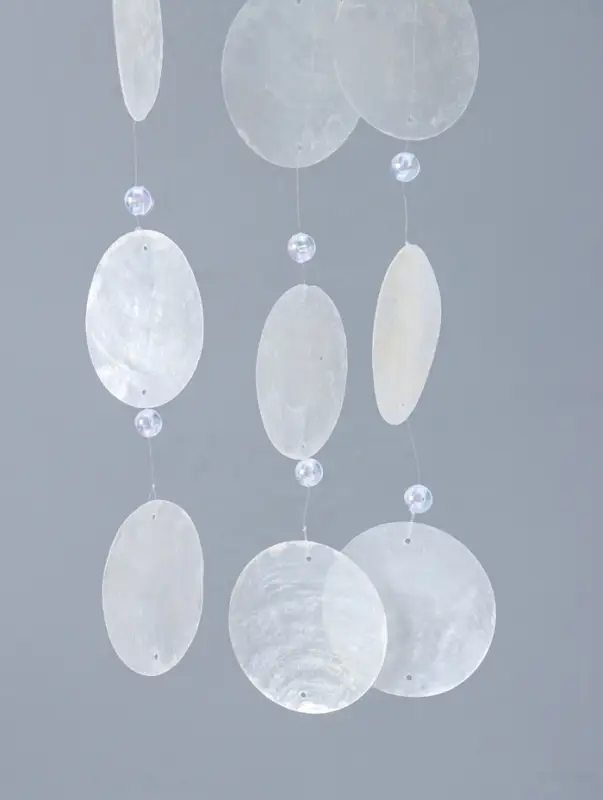 Ловец снов "Паутинка с бусинками" перламутр 12 кружков d=4,8 см 11,5х39,5 см