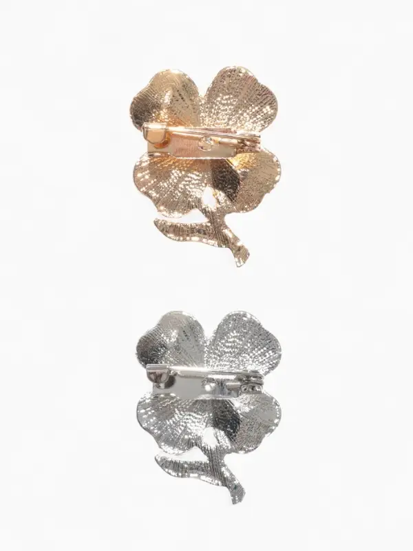 Брошь &laquo;Клевер&raquo;, кошачий глаз, МИКС