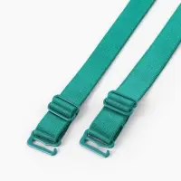 Лямки для бюстгальтера, текстильные, 1.5 см, 37 см, пара, зелёные